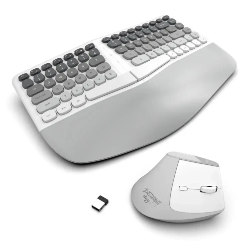 Mofii BOMI 2.4G Ergonomic Wireless Keyboard & Mouse with PU Leather