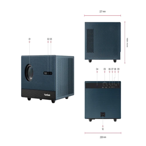 ViewSonic LX60HD 630 Lumen Smart LED Projector with Built-in Google TV